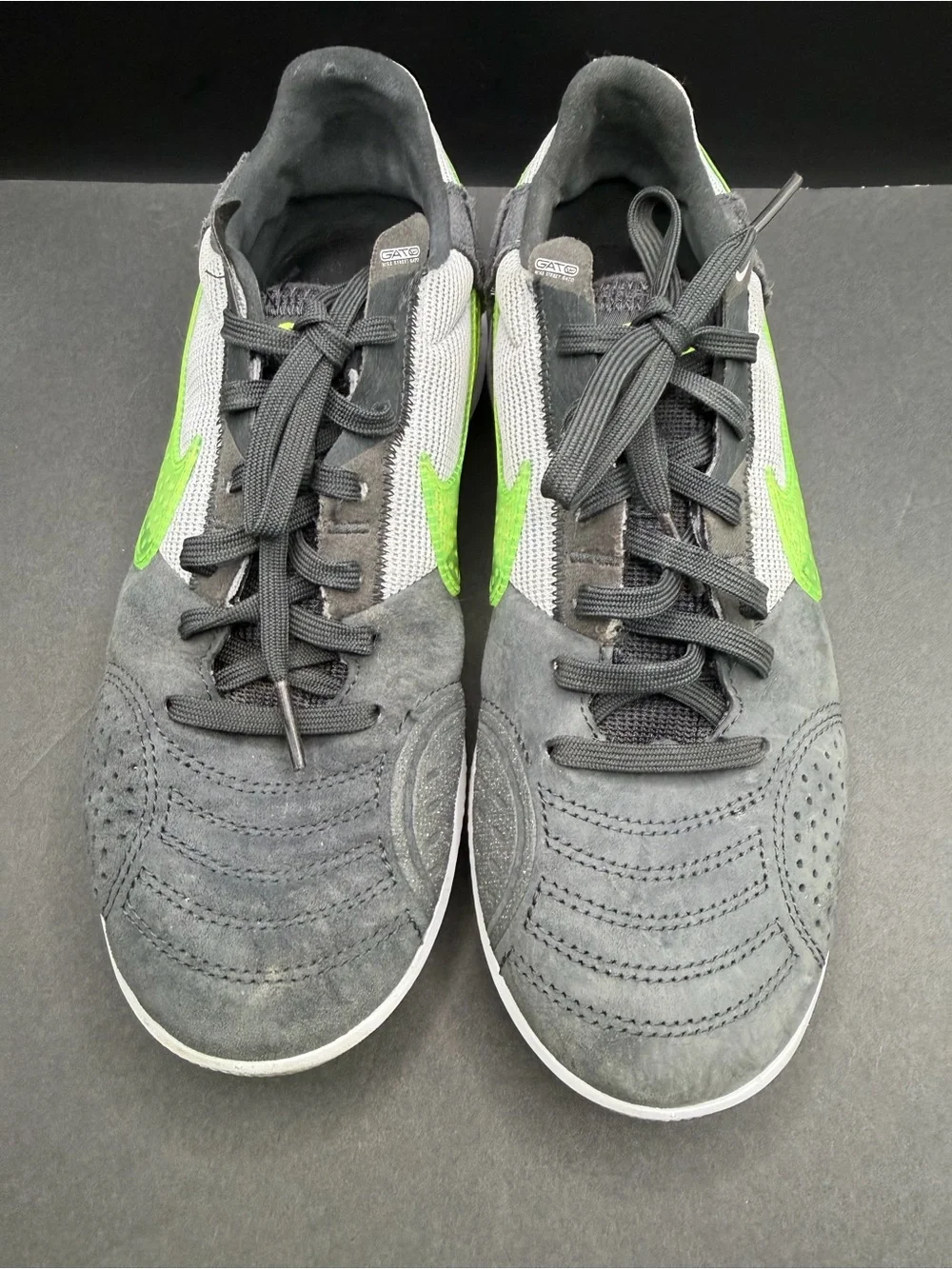 Nike - Streetgato, Grey shoes- Mad Voltage-Neon Green Swoosh- 6.5